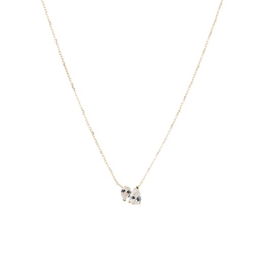 Halsband i förgyllt äkta silver med päronformade stenar