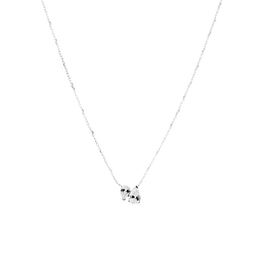 Halsband i äkta silver med päronformade stenar