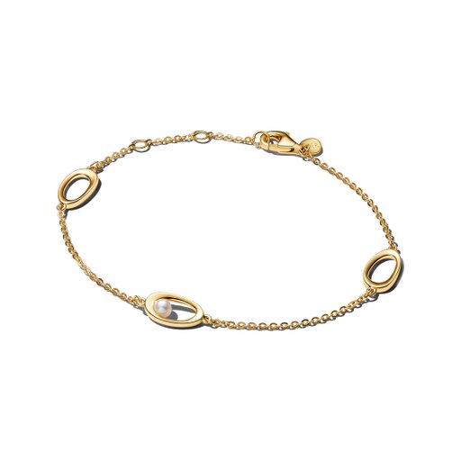 Förgyllt armband med ovaler 18 cm
