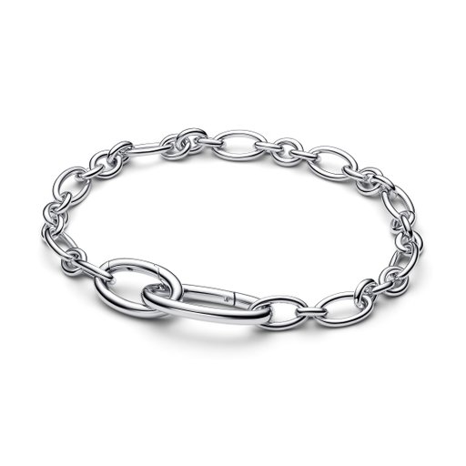 Armband i äkta silver med ovala länkar 20 cm