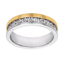 Ring i äkta silver och 18K guld