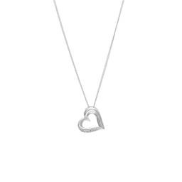 Halsband i äkta silver med hjärta och kubisk zirkonia