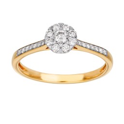 Diamantring i 18K guld - Blomma