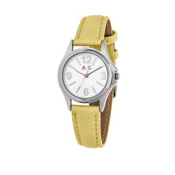 Klocka med ljusgul rem Klocka med ljusgul rem