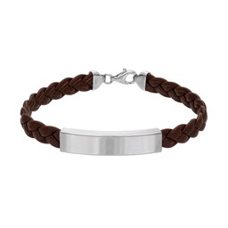 Läderarmband i äkta silver 18cm
