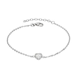 Armband i äkta silver hjärta