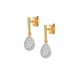 Diamantörhängen i 18K guld - Droppe