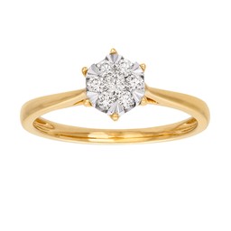 Diamantring i 18K guld med flera diamanter