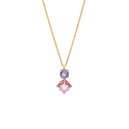 Halsband i äkta silver lila kristall Halsband i äkta silver lila kristall