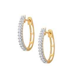 Diamantörhängen i 18K guld - Creoler