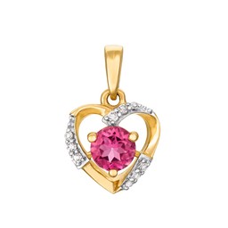 Diamanthänge i 18K guld med rosa topas Diamanthänge i 18K guld med rosa topas