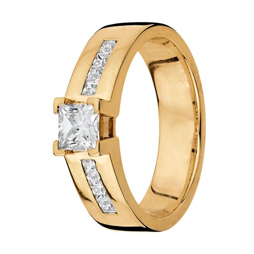 Diamantring i 18K guld