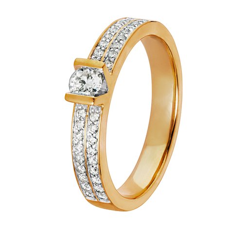 Diamantring i 18K guld