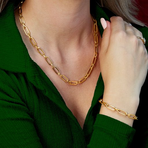 Halsband i 18K guld 45cm