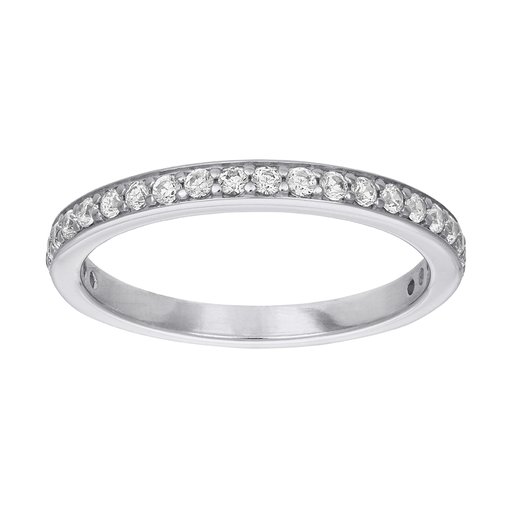 Alliansring i äkta silver med kubisk zirkonia