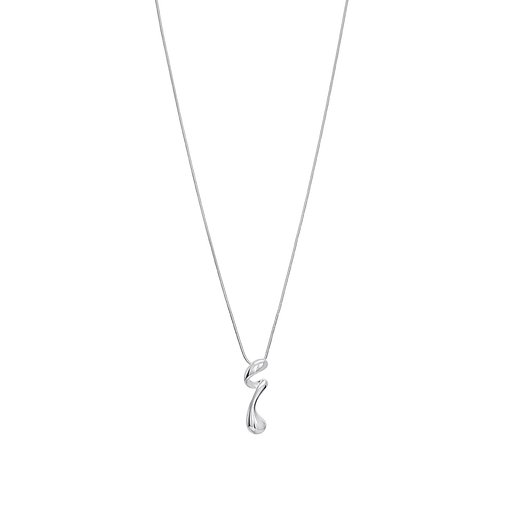 Halsband i äkta silver med svängd hängesmycke