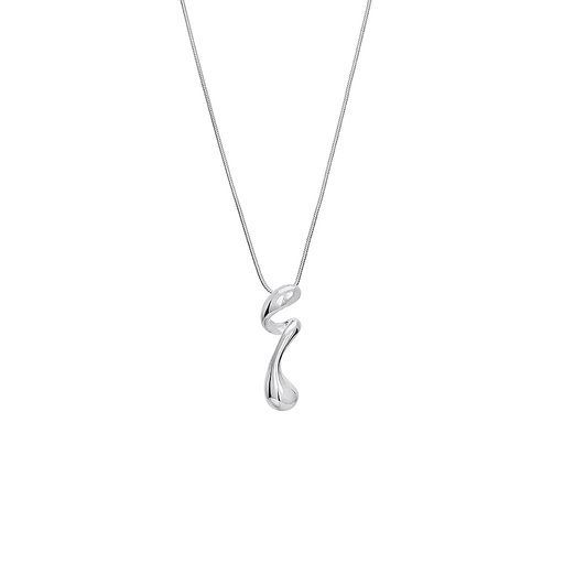 Halsband i äkta silver med svängd hängesmycke