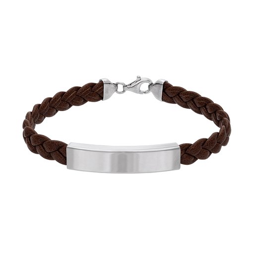 Läderarmband i äkta silver 18cm