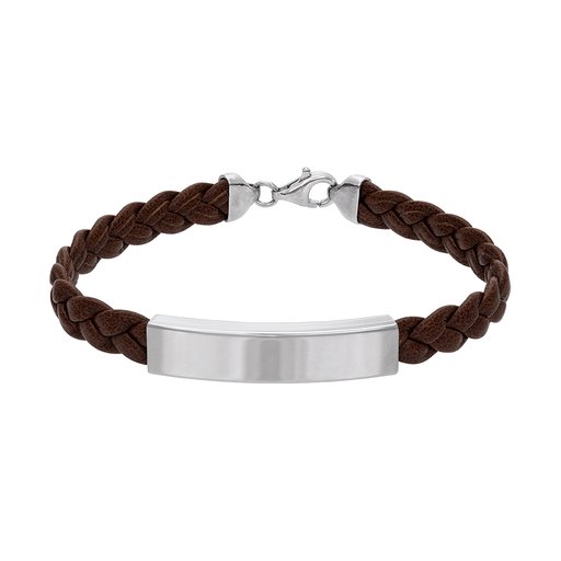 Läderarmband i äkta silver 20cm