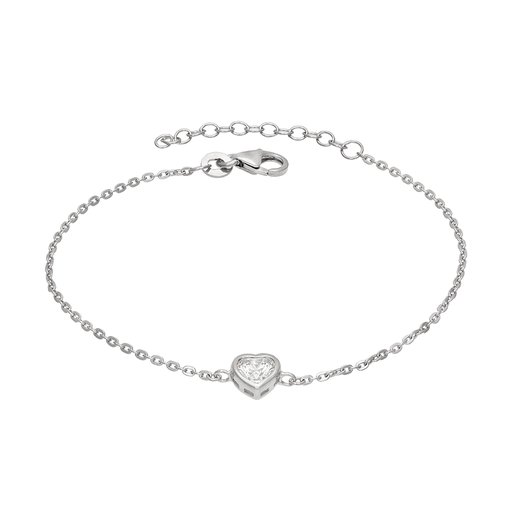 Armband i äkta silver hjärta
