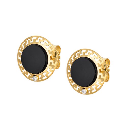 Örhängen i 18k guld med onyx