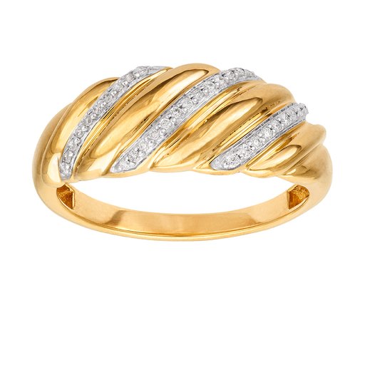 Diamantring i 18K guld - Croissant