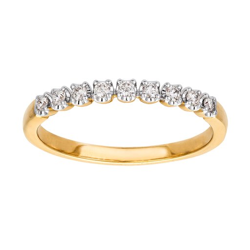 Diamantring i 18K guld - Alliansring