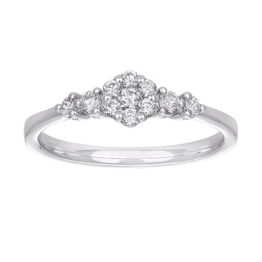 Diamantring i 18K guld med sidostenar