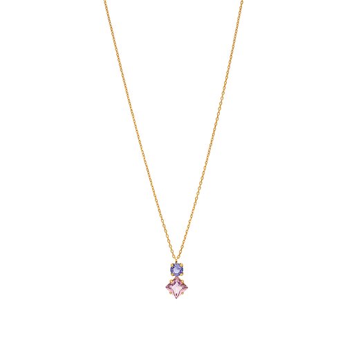 Halsband i äkta silver lila kristall
