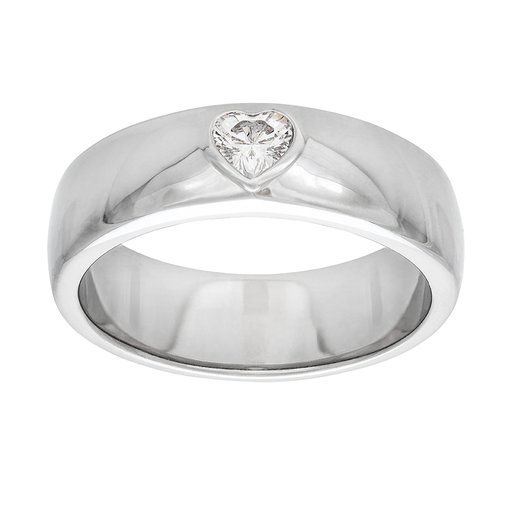 Ring hjärta med Kubisk Zirkonia