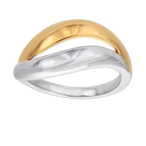 Tvåfärgad ring i äkta silver