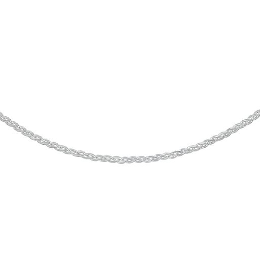 Halsband i äkta silver med flätade länkar