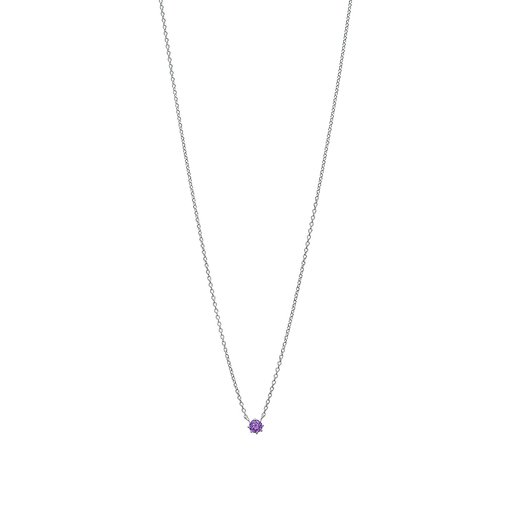 Halsband i äkta silver med lila kubisk zirkonia