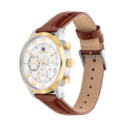 Stålklocka med läderband