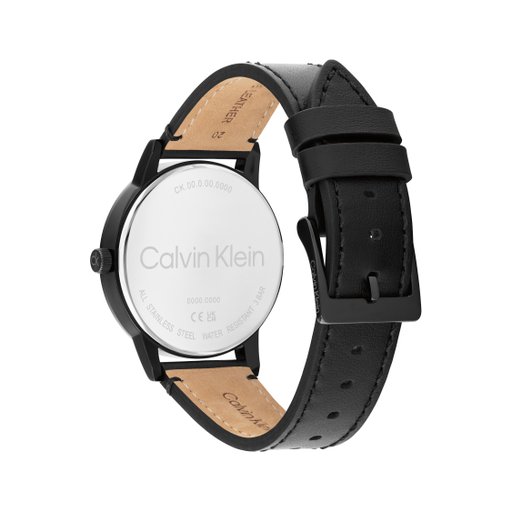 Stålklocka med läderband