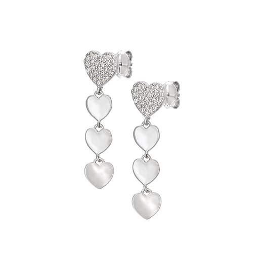 Örhängen i äkta silver med hjärtan