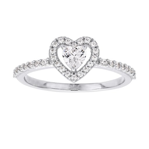 Ring i äkta silver med ett hjärta