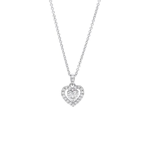 Halsband i äkta silver med ett hjärta