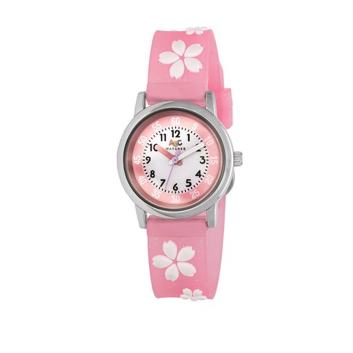 Barnklocka med blommotiv