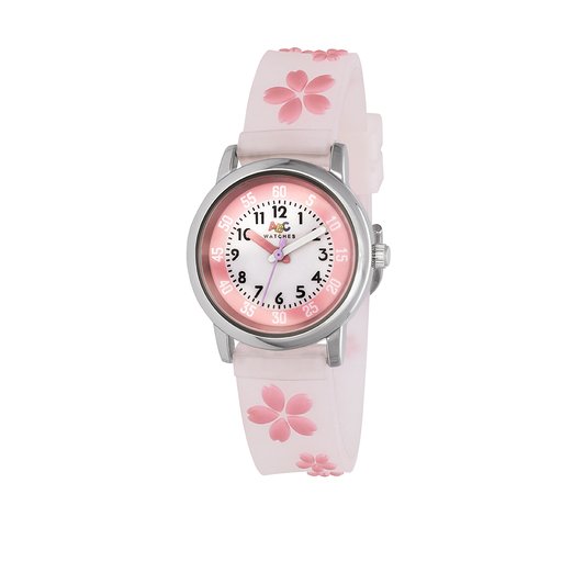 Barnklocka med blommotiv