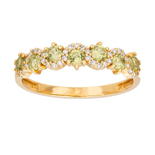 Diamantring i 18K guld med peridoter