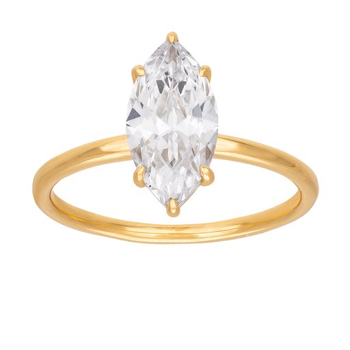 Ring i äkta silver med solitär