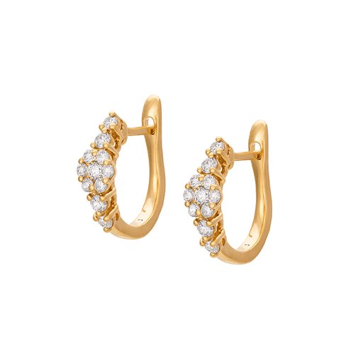 Diamantörhängen i 18K guld med flera diamanter