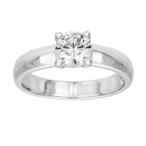 Ring i äkta silver med en kubisk zirkonia