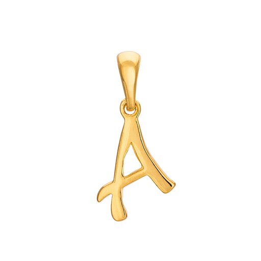 Hängsmycke i förgyllt äkta silver med bokstaven A
