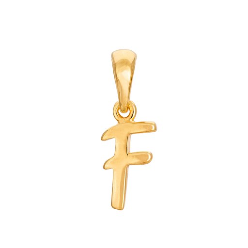 Hängsmycke i förgyllt äkta silver med bokstaven F.