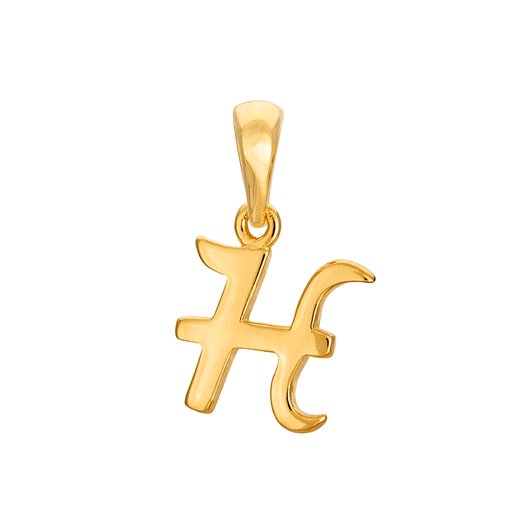 Hängsmycke i förgyllt äkta silver med bokstaven H