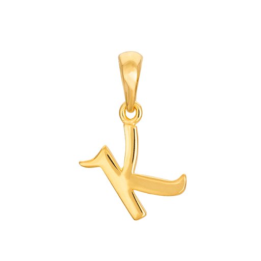Hängsmycke i förgyllt äkta silver med bokstaven K