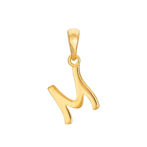 Hängsmycke i förgyllt äkta silver med bokstaven M