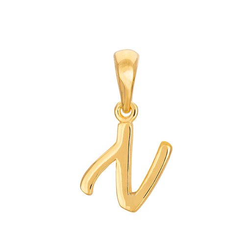 Hängsmycke i förgyllt äkta silver med bokstaven N